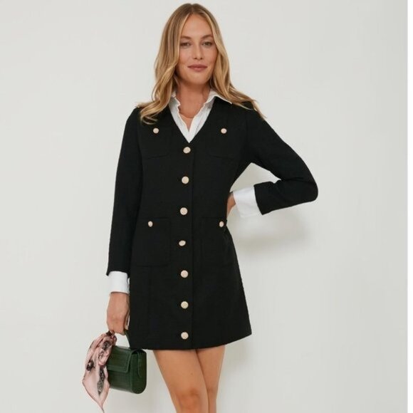 Pomander Place Dresses & Skirts - Pomander Place | NEW Black Tweed Keira Long Sleeve Mini Dress Size XL